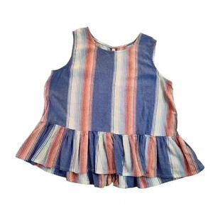 Striped Sleeveless Peplum Top